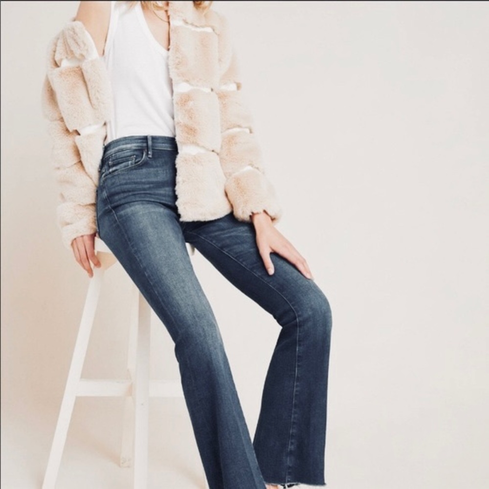 Mother Jeans NWOT The Weekender Fray Mid Rise Flare Jeans in Not Rough Enough